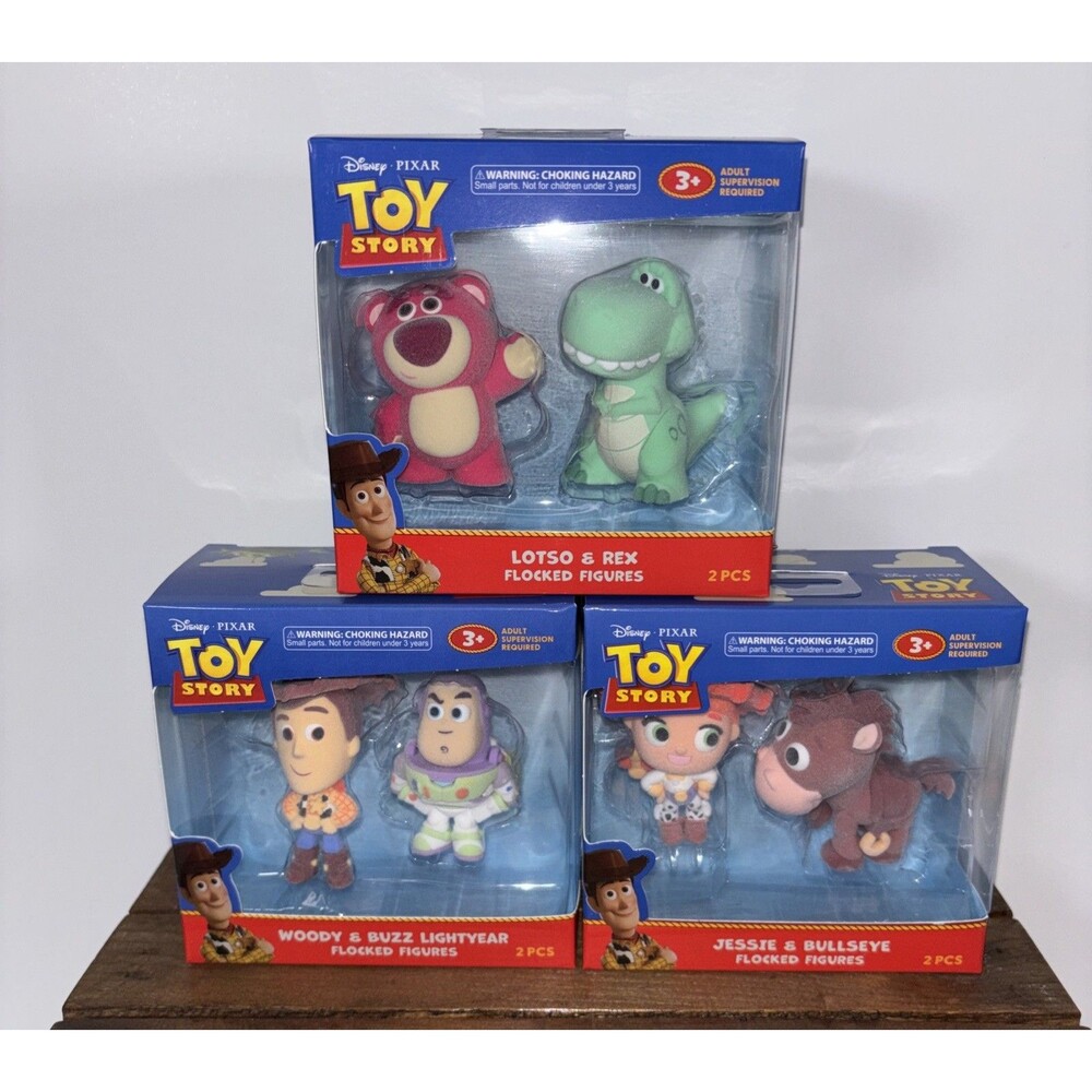 Disney Toy Story 2" Flocked Figures Jessie Bullseye Woody Buzz Lotso Rex 2026